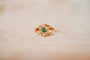 56 Art Nouveau - Bague en or jaune 18 carats, pierre verte et demi-perles 58 Facettes 3596