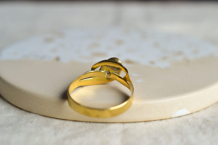 55 Bague serpent en or jaune et diamant 58 Facettes Ref2072