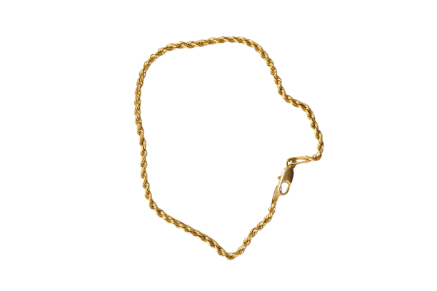 Bracelet maille corde en or jaune 18 carats
