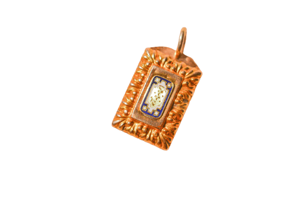 Napoléon III - Pendentif fermoir en or jaune et émail