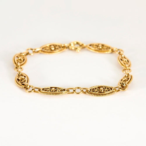 Bracelet à mailles filigranes torsadées en or jaune 18 carats 58 Facettes BRfiligraneT