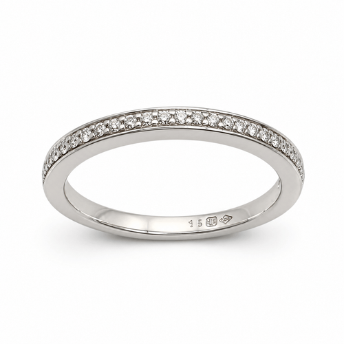 Bague 52 Bague demi-alliance en or blanc 18 carats et diamants 58 Facettes Bague demi-alliance en or blanc 18 carats et diamants