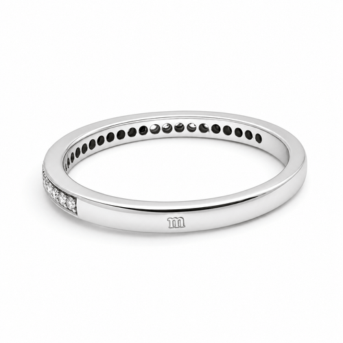 Bague 52 Bague demi-alliance en or blanc 18 carats et diamants 58 Facettes Bague demi-alliance en or blanc 18 carats et diamants