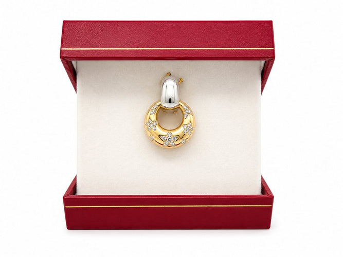 Pendentif Pendentif en or jaune et blanc et diamants 58 Facettes Pendentif en or & diamants