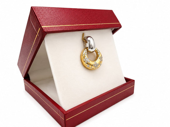 Pendentif Pendentif en or jaune et blanc et diamants 58 Facettes Pendentif en or & diamants