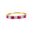 60 Demi-alliance en or jaune 18 carats, rubis et diamants 58 Facettes AB739