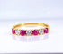 60 Demi-alliance en or jaune 18 carats, rubis et diamants 58 Facettes AB739