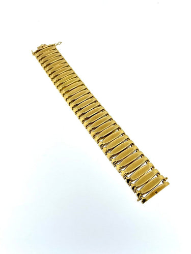 Bracelet Art déco large et souple en or jaune 18 carats 58 Facettes BR1539D