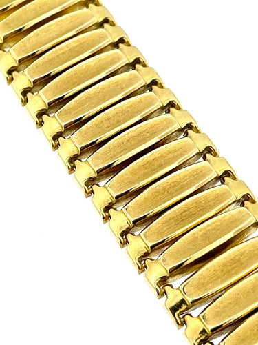Bracelet Art déco large et souple en or jaune 18 carats 58 Facettes BR1539D