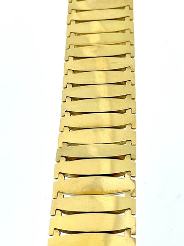Bracelet Art déco large et souple en or jaune 18 carats 58 Facettes BR1539D