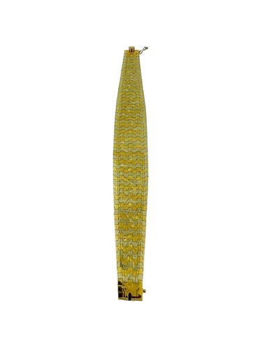 Bracelet rétro floral en or jaune et blanc 18 carats 58 Facettes BR1549D