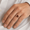 66 Bague vintage en or jaune 18 kt, grenat et diamants 58 Facettes AN726 (0079)