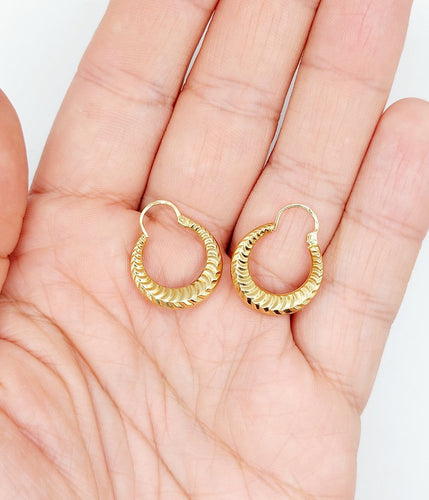 Créoles vintage - Boucles d'oreilles en or 18k à motifs géométriques 58 Facettes A07632
