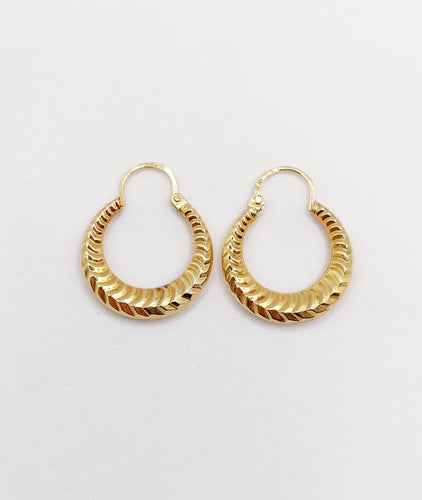 Créoles vintage - Boucles d'oreilles en or 18k à motifs géométriques 58 Facettes A07632