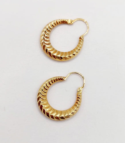 Créoles vintage - Boucles d'oreilles en or 18k à motifs géométriques 58 Facettes A07632