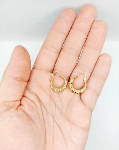 Créoles vintage - Boucles d'oreilles en or 18k à motifs géométriques 58 Facettes A07632