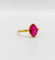 43 Bague antique en or 18k et rubis synthétique 58 Facettes A07673