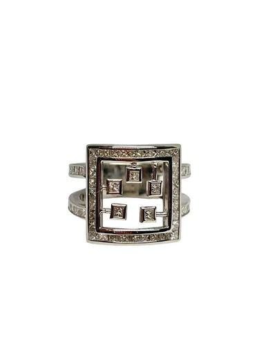 53 Bague en or blanc 18K et diamants 1,10 ct 58 Facettes 2176
