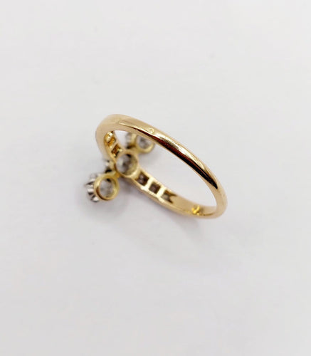 54 Bague marquise antique en or 18K, platine et diamants 58 Facettes A07637