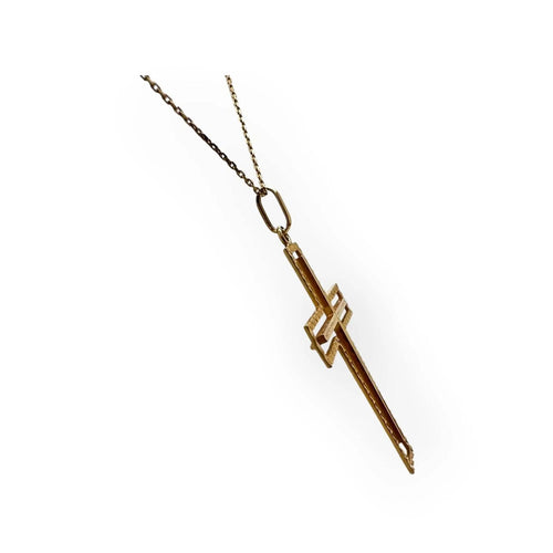 Pendentif croix ajourée en or jaune 750 58 Facettes 330100022
