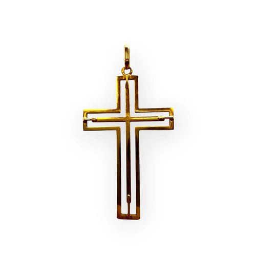 Pendentif croix ajourée en or jaune 750 58 Facettes 330100022