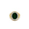 51 Bague chevalière en or jaune avec camée vert et diamants 58 Facettes 50486