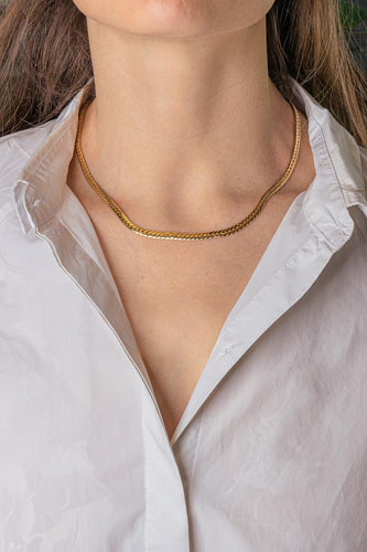 Collier maille anglaise en or jaune 58 Facettes 5448725CN