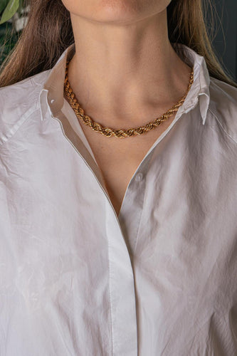 Collier maille corde en or rose 58 Facettes 5462534CN