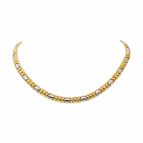 Collier géométrique en or jaune et or blanc 58 Facettes 5568995CN