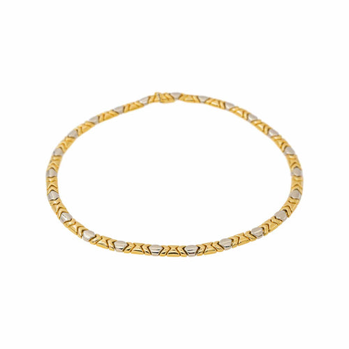 Collier géométrique en or jaune et or blanc 58 Facettes 5568995CN