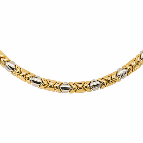 Collier géométrique en or jaune et or blanc 58 Facettes 5568995CN