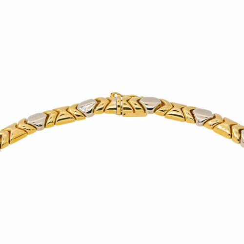 Collier géométrique en or jaune et or blanc 58 Facettes 5568995CN
