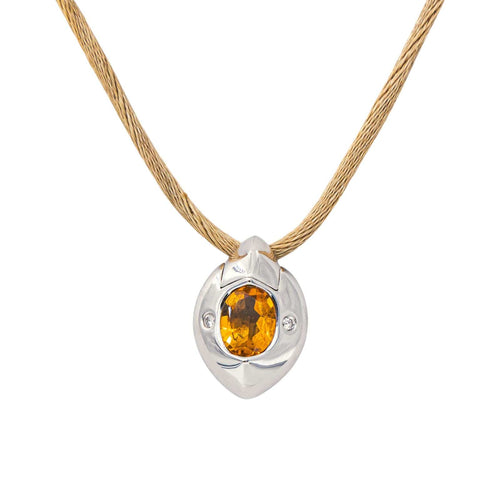 Piaget - Collier pendentif en or blanc, citrine et diamants 58 Facettes 5576243CN