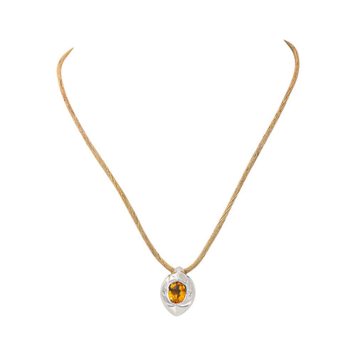 Piaget - Collier pendentif en or blanc, citrine et diamants 58 Facettes 5576243CN