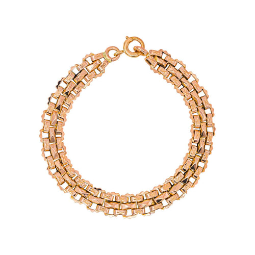Bracelet maille tank en or rose 58 Facettes 5741955CN