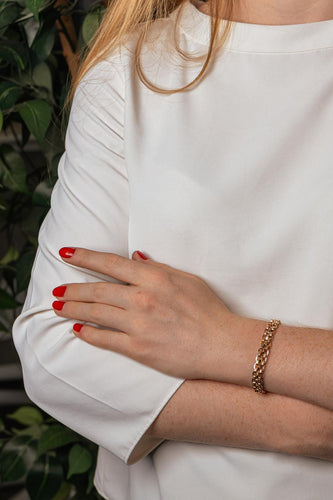 Bracelet maille tank en or rose 58 Facettes 5741955CN