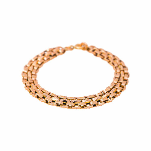Bracelet maille tank en or rose 58 Facettes 5741955CN