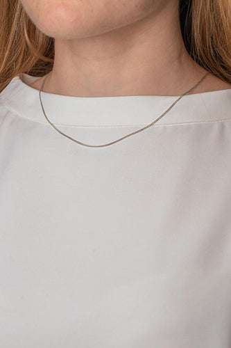 Collier maille gourmette en or blanc 58 Facettes 5751910CN