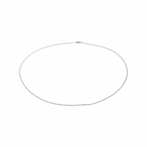 Collier maille gourmette en or blanc 58 Facettes 5751910CN