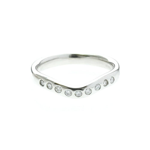 Bague 48 Tiffany & Co. Elsa Peretti - Alliance incurvée en platine et diamants 58 Facettes fkvnbckm8v