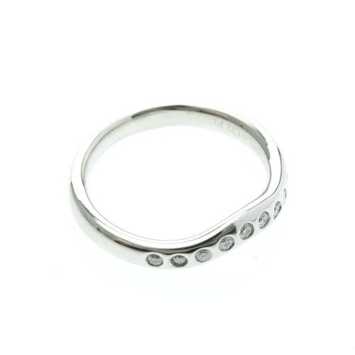 Bague 48 Tiffany & Co. Elsa Peretti - Alliance incurvée en platine et diamants 58 Facettes fkvnbckm8v