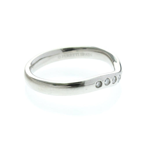 Bague 48 Tiffany & Co. Elsa Peretti - Alliance incurvée en platine et diamants 58 Facettes fkvnbckm8v