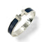 Bracelet Hermès Clic H - Bracelet en métal argenté et émail bleu marine 58 Facettes bzpi966ti4