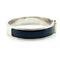 Bracelet Hermès Clic H - Bracelet en métal argenté et émail bleu marine 58 Facettes bzpi966ti4