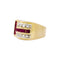 54 Tank - Bague en or jaune et blanc, rubis synthétiques et diamants 58 Facettes 35918