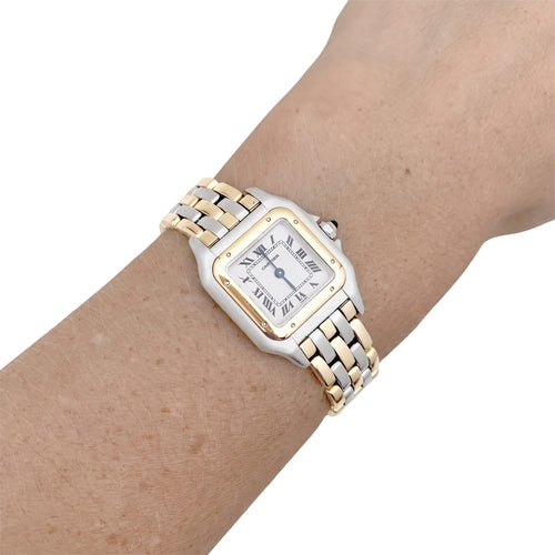 Cartier Panthère - Montre petit modèle en acier et or jaune 58 Facettes 35719