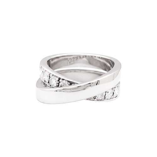 52 Cartier Nouvelle Vague - Bague en or blanc et diamants 58 Facettes 35915