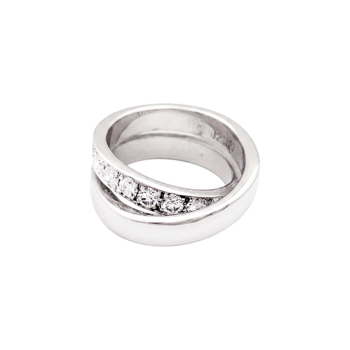 52 Cartier Nouvelle Vague - Bague en or blanc et diamants 58 Facettes 35915