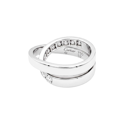 52 Cartier Nouvelle Vague - Bague en or blanc et diamants 58 Facettes 35915