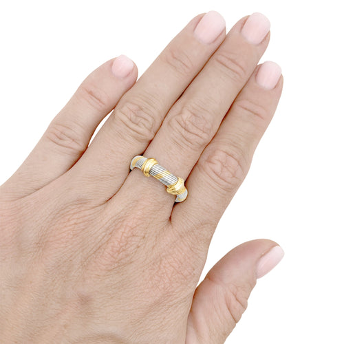 54 Cartier Trinity - Bague en trois ors et acier 58 Facettes 35830